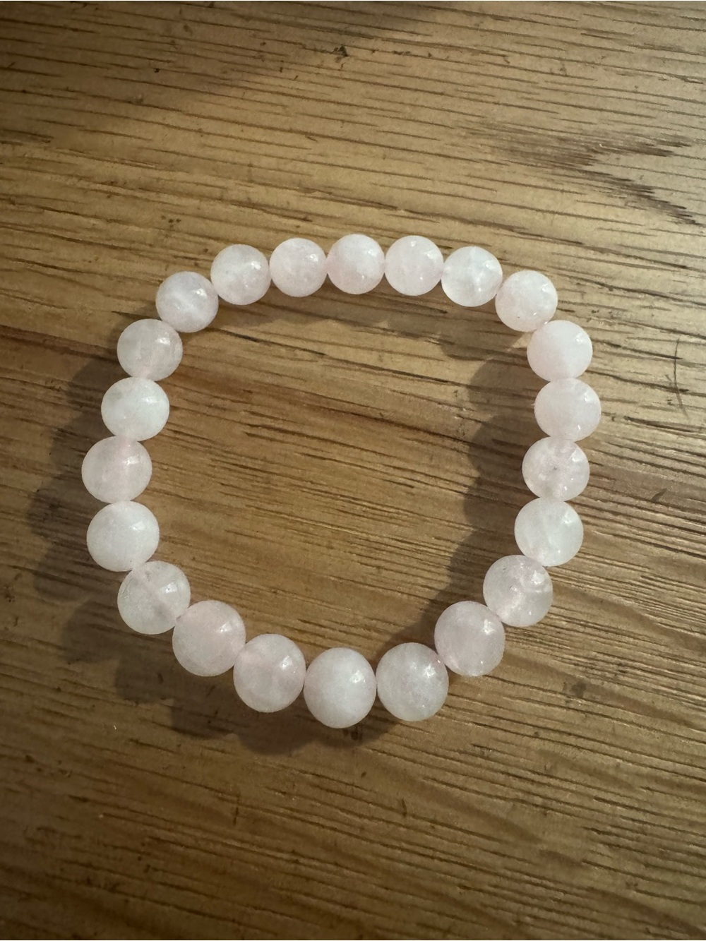 Rose Quartz Beaded Stretch Bracelet - Pink Gemstone
